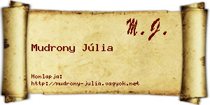 Mudrony Júlia névjegykártya