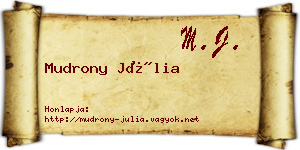 Mudrony Júlia névjegykártya