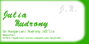 julia mudrony business card